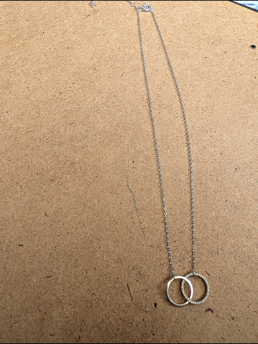Silver Double Circle Pendant Necklace - Women Jewelry